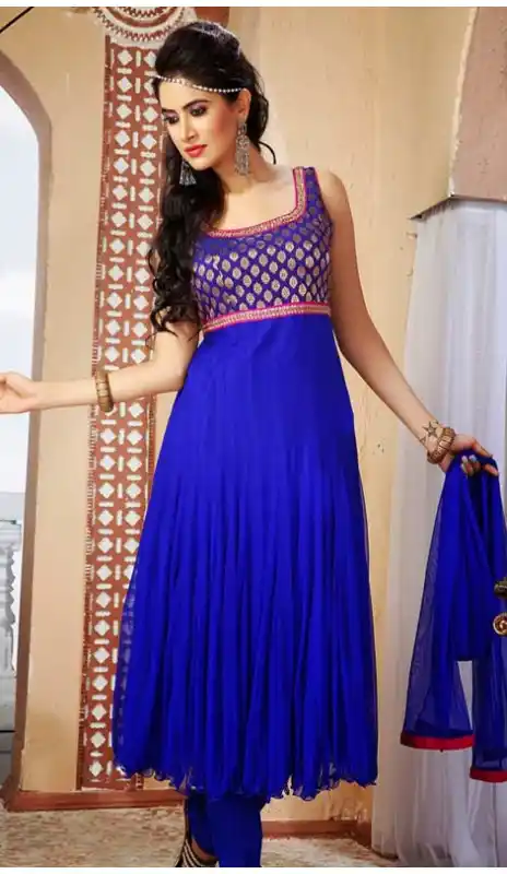 Luscious Deep Blue Readymade Plus Size Salwar Kameez