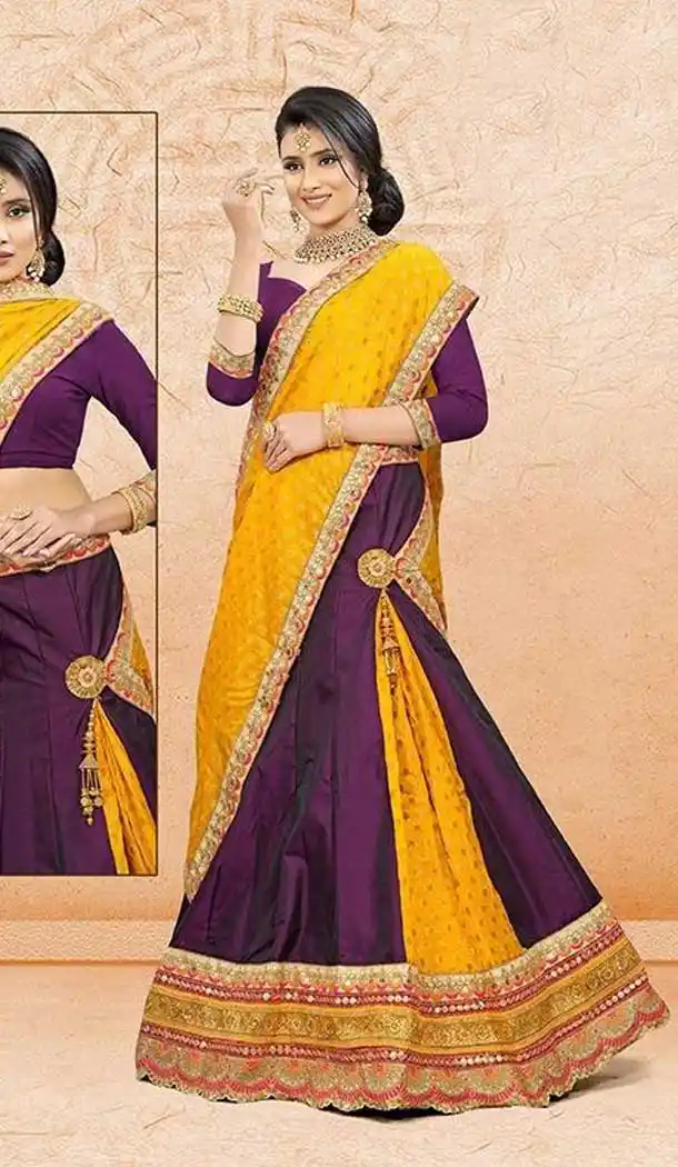 Purple Color Satin Silk Traditional Wear Lehenga Choli -707988008