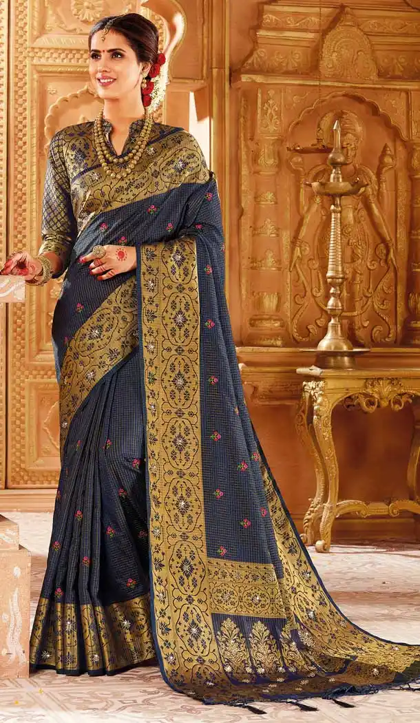 Elegance Blue Color Weaving Silk Designer Traditional Wear Saree -710288259