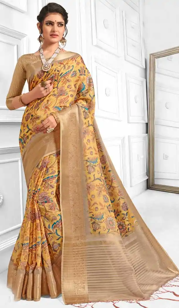 Utimate Multi Color Cotton Printed Casual Wear Saree Blouse -712088438