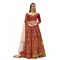 Red Color Velvet Designer Wedding Wear Lehenga Choli -718689118