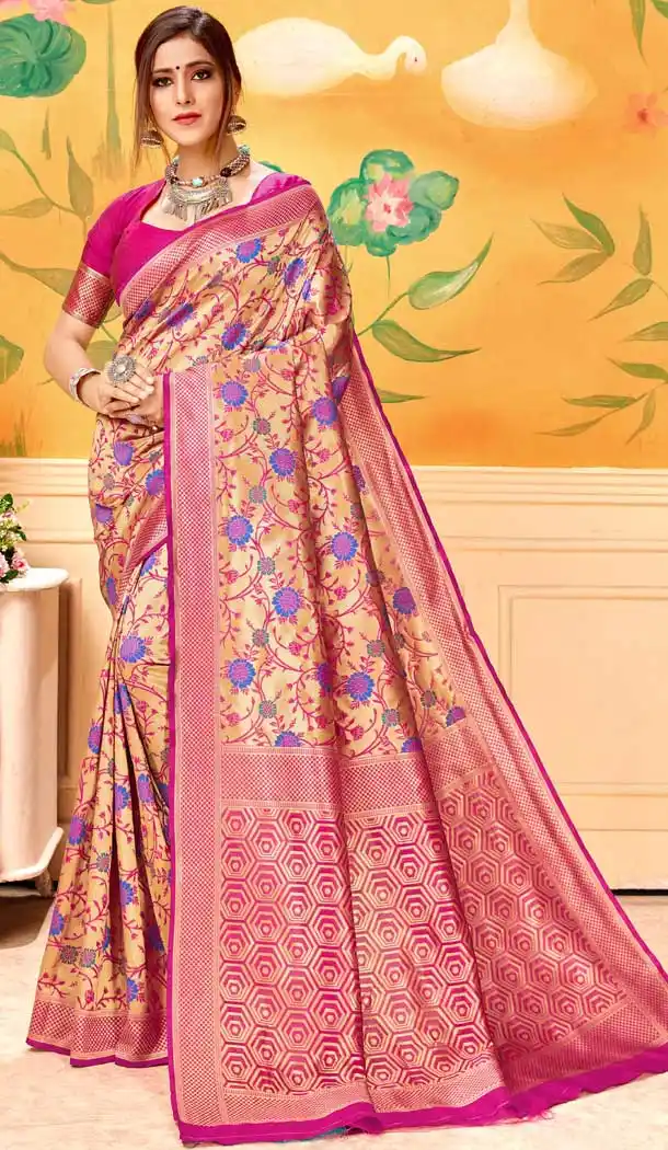 Contemporary Pink Color Lichi Silk With Champion Print Work Traditional Saree -712488497