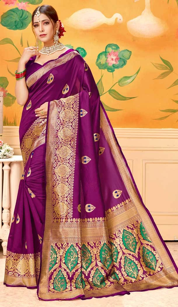 Rama Blue Color Lichi Cotton Print Work Traditional Saree -712488503