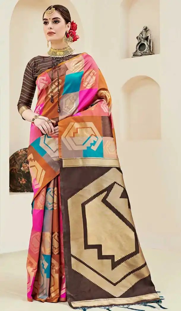 Enigmatic Multi Color Kanjeevaram Art Silk Traditional Wear Saree -722089492