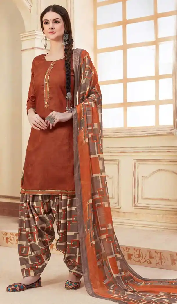 Light Maroon Color Pure Jam Jacquard Casual Wear Punajbi Patiyala Suit -723889679
