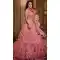 Dark Peach Color Net Designer Reception Party Wear Lehenga Choli -724089687