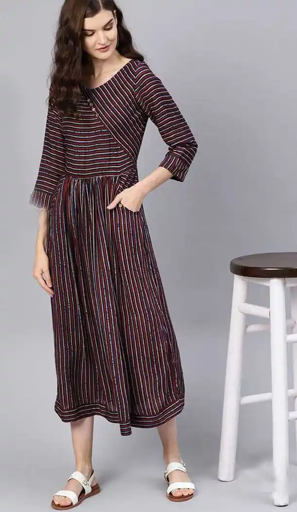Multi Color Viscose Cotton Digital Printed Readymade Kurtis -725089817