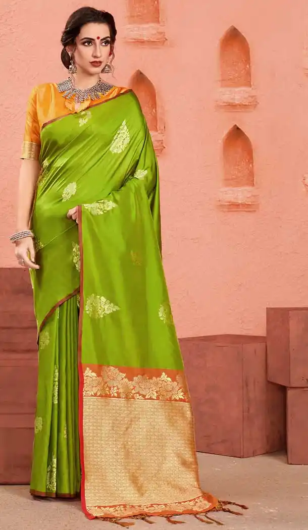 Gorgeous Green Color Kanjivaram Art Silk Traditional Wear Sarees -726389924