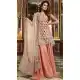Peach Color Heavy Net Designer Pakistani Plus Size Palazzo Suits -726689958