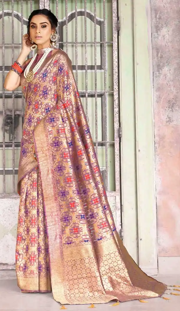 Purple Color Weaving Zari Silk Traditional Wear Saree Blouse -727290007