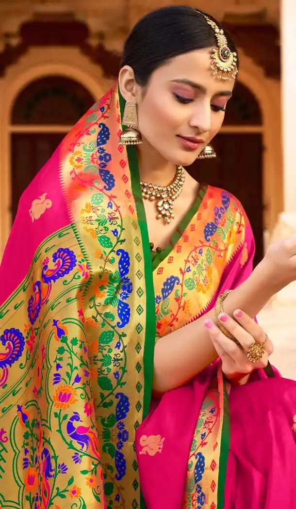 Pink Color Soft Silk Traditional Party Wear Saree Blouse -727490015