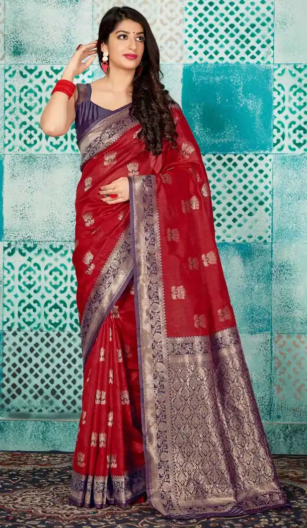 Enigmatic Red Color Banarasi Silk Designer Traditional Women Saree -728890235