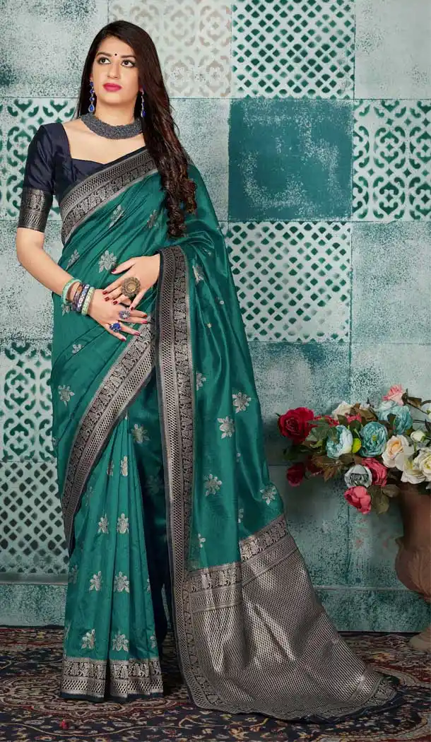 Melodic Green Color Banarasi Silk Designer Traditional Women Saree -728890240