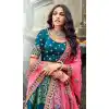 traditional brides in silk lehenga