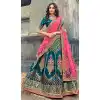 traditional brides in silk lehenga