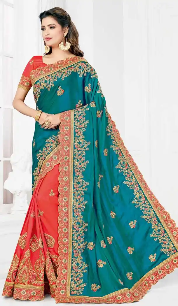 Alluring Multi Color Cadbury Silk Designer Party Wear Saree Blouse -729690384