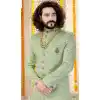 pista green mens blue indo western sherwani