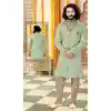 pista green mens blue indo western sherwani