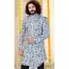 buy grey readymade heavy embroidered indowestern sherwani for men