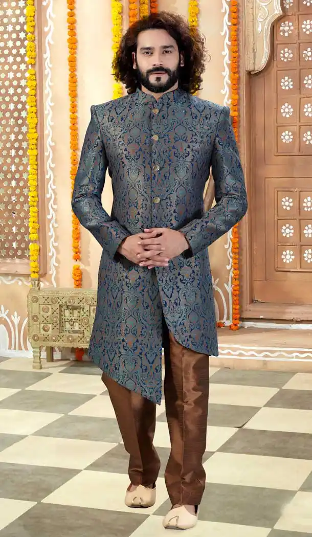 buy multi color indowestern sherwani for men from india