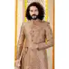 brown readymade indo western sherwani