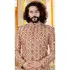 buy light gold art silk indowestern sherwani online shopping