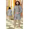 indo-western grey sherwani patiala set