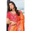 traditional pure silk jacquard saree nail art