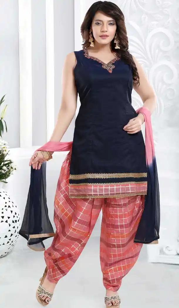 Gorgeous Navy Blue Color Banglori Silk Designer Readymade Punjabi Suit -735891102