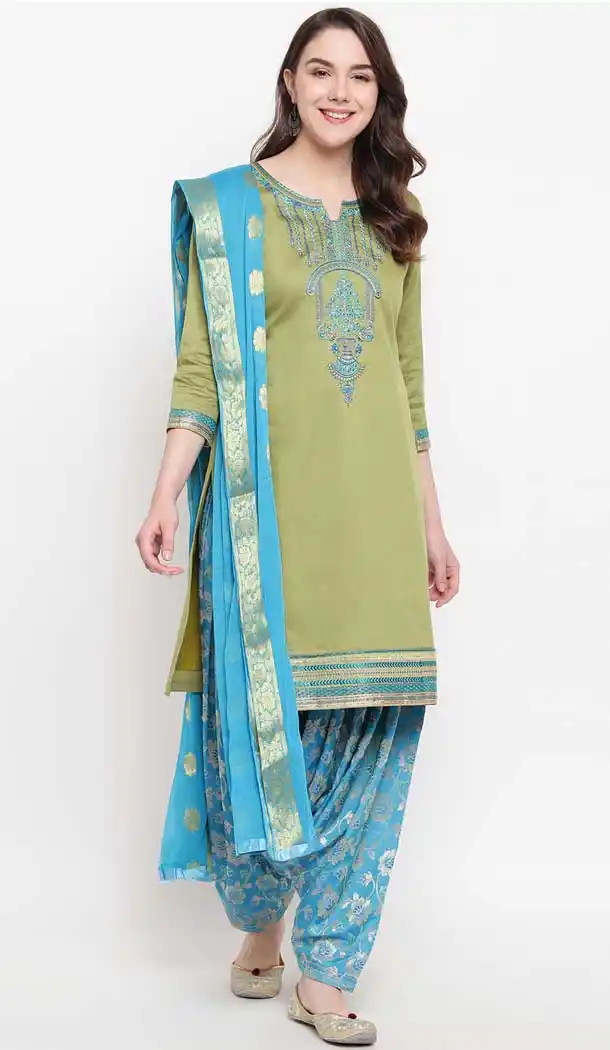 Pista Color Banglori Silk Casual Wear Punjabi Salwar Suit -735991107
