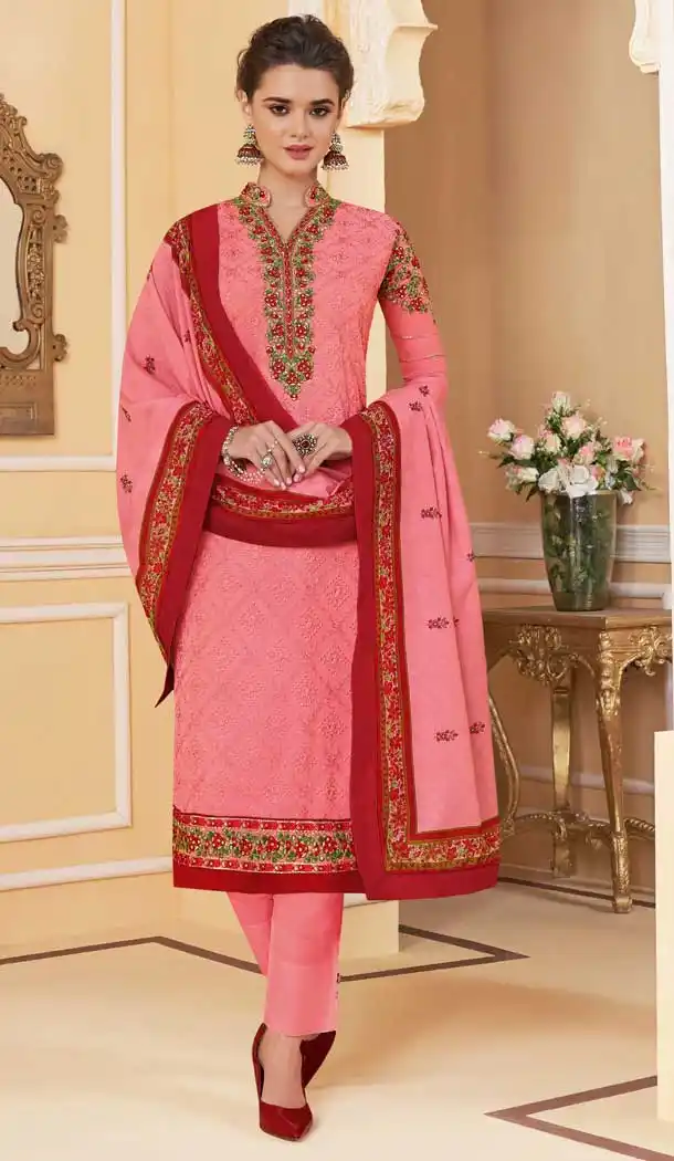 Light Pink Color Heavy foux Georgette Casual Wear Readymade Suit -736091112