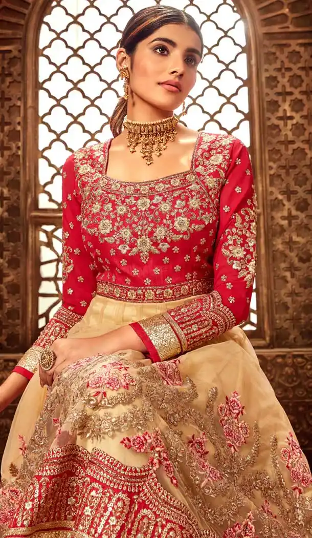Pink Cream Color Butterfly Net Designer Long Anarkali Salwar Kameez -736291129