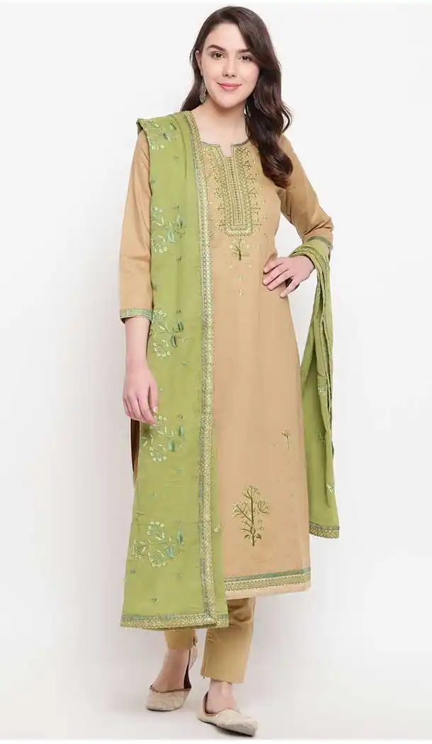 Beige Color Cotton Blend Casual Party Wear Salwar Kameez -727890091