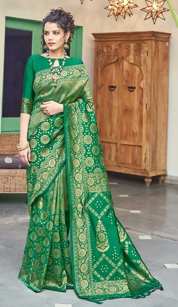 Enigmatic Green Color Banarasi Art Silk Traditional Party Wear Saree -736191118