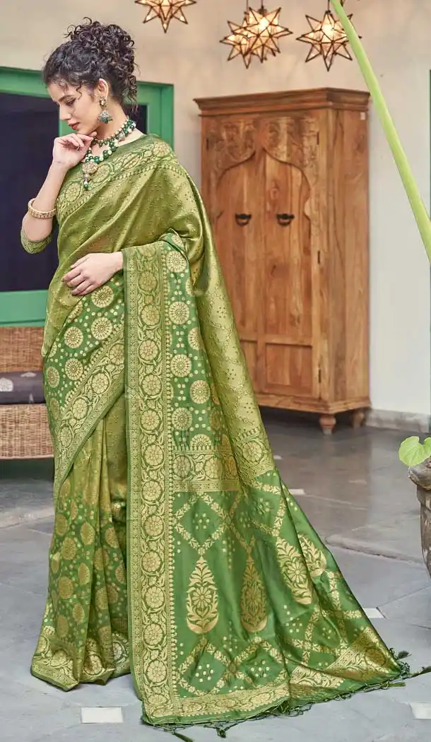 Stylish Green Color Banarasi Art Silk Traditional Party Wear Saree -736191120