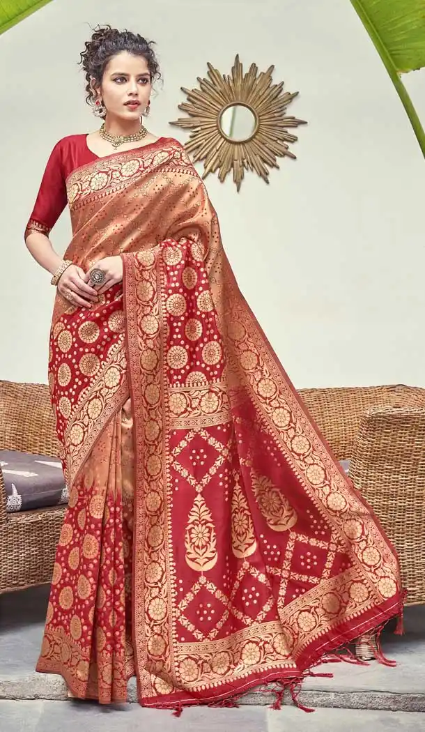 Red Color Banarasi Art Silk Traditional Party Wear Saree -736191123