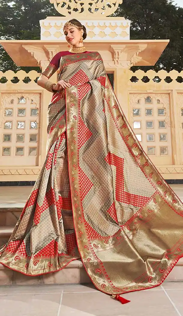 Enigmatic Multi Color Silk Embroidery Designer Traditional Wear Saree -752392751