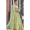 chennai silk mehndi lehenga simple -764694109