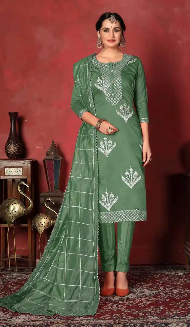 Excellent Green Color Modal Cotton Casual Office Wear Salwar Kameez -767394389