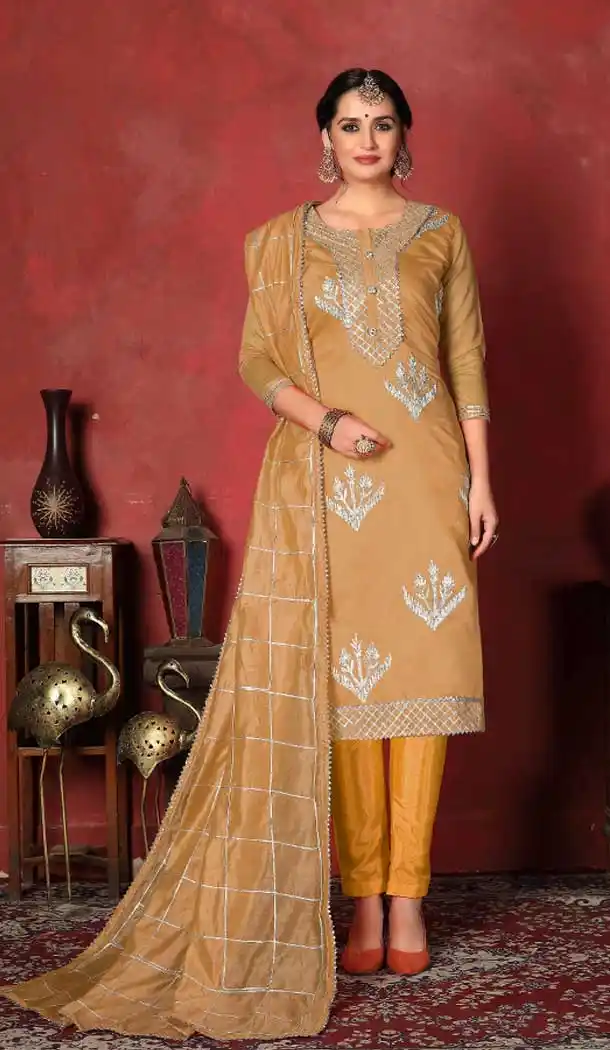 Beige Color Modal Cotton Casual Office Wear Salwar Kameez -767394395