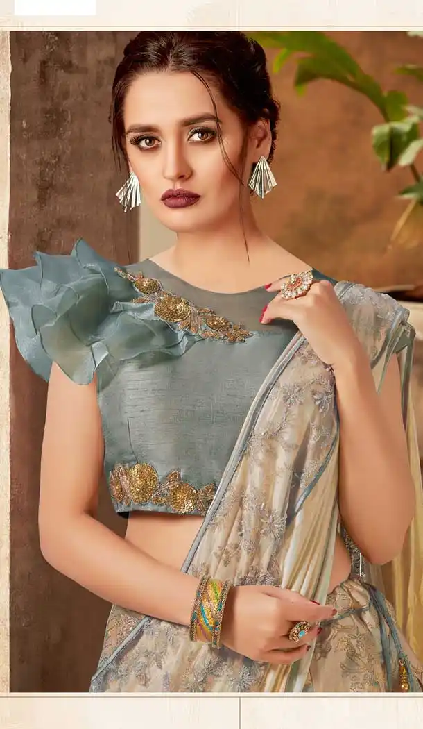 Pale Grey Color Fancy Jacquard Designer Party Wear Lehenga Choli -pf75725519