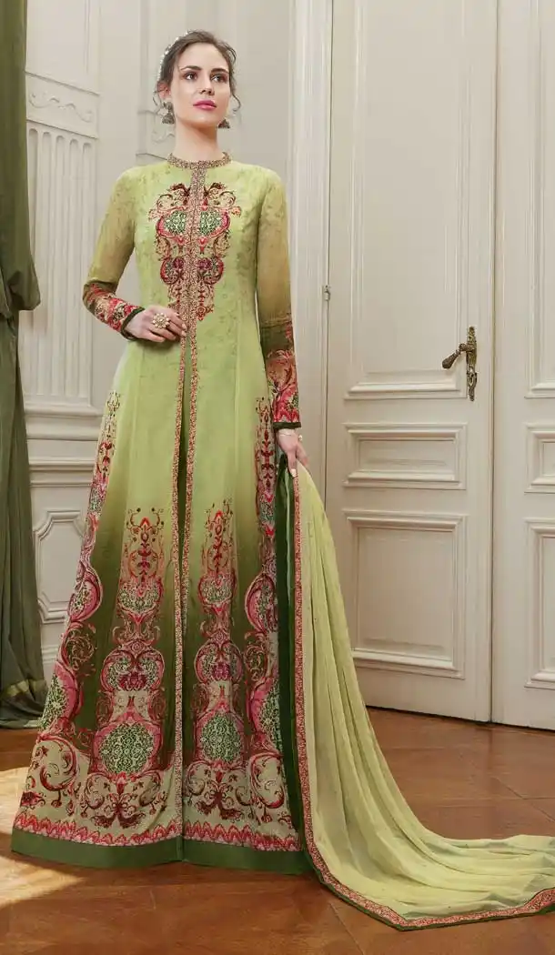 Light Green Color Georgette Designer Pakistani Salwar Kameez -pf76165846