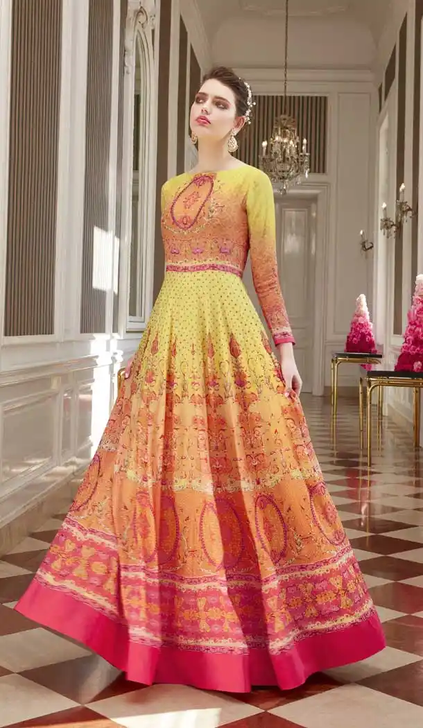 Yellow Pink Color Georgette Designer Pakistani Salwar Kameez -pf76165848