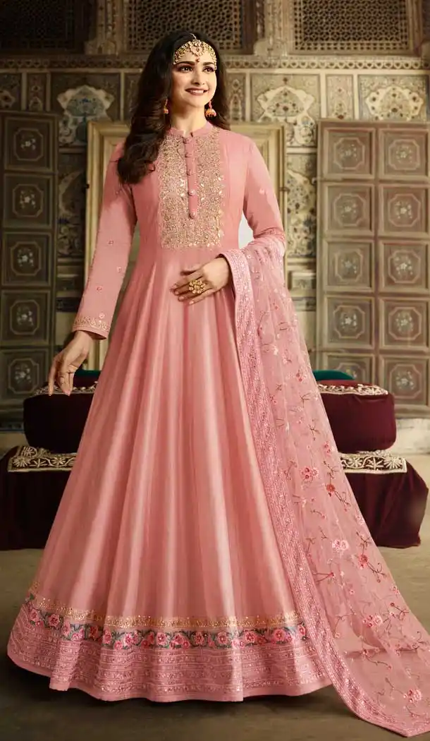 Pink Color Soft Silk Bollywood Celebrity Prachi Desai Salwar Kameez -pf76406104