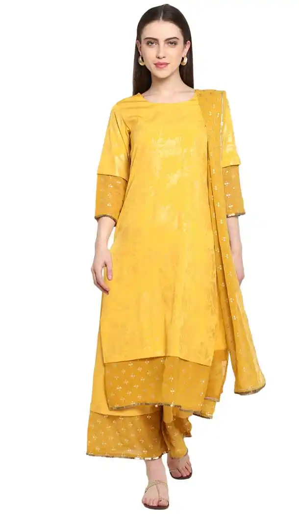 Tranquil Yellow Color Crepe Party Wear Readymade Salwar Kameez -pf76576279