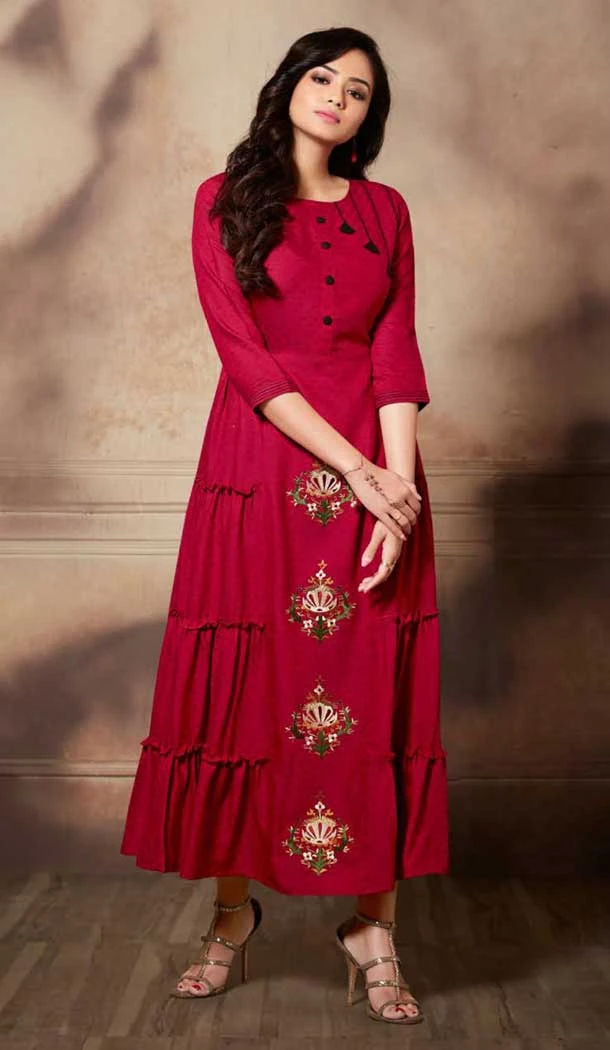 Ethnic Dark Pink Color Handloom Rayon Party Wear Readymade Kurti -pf76646319 Ethnic Dark Pink Color Handloom Rayon Party Wear Readymade Kurti -pf76646319