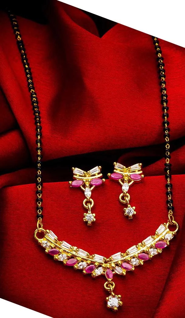 Sparkling Love Pendant Alloy Imitation Mangalsutra -706387882