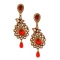 Luscious Red Color Brass Gold Plated Fashion Earrings -716588867