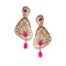 Aesthetic Pink Color Brass Gold Plated Fashion Earrings -716588879