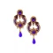 Gleaming Blue Color Brass Gold Plated Fashion Earrings -716588893